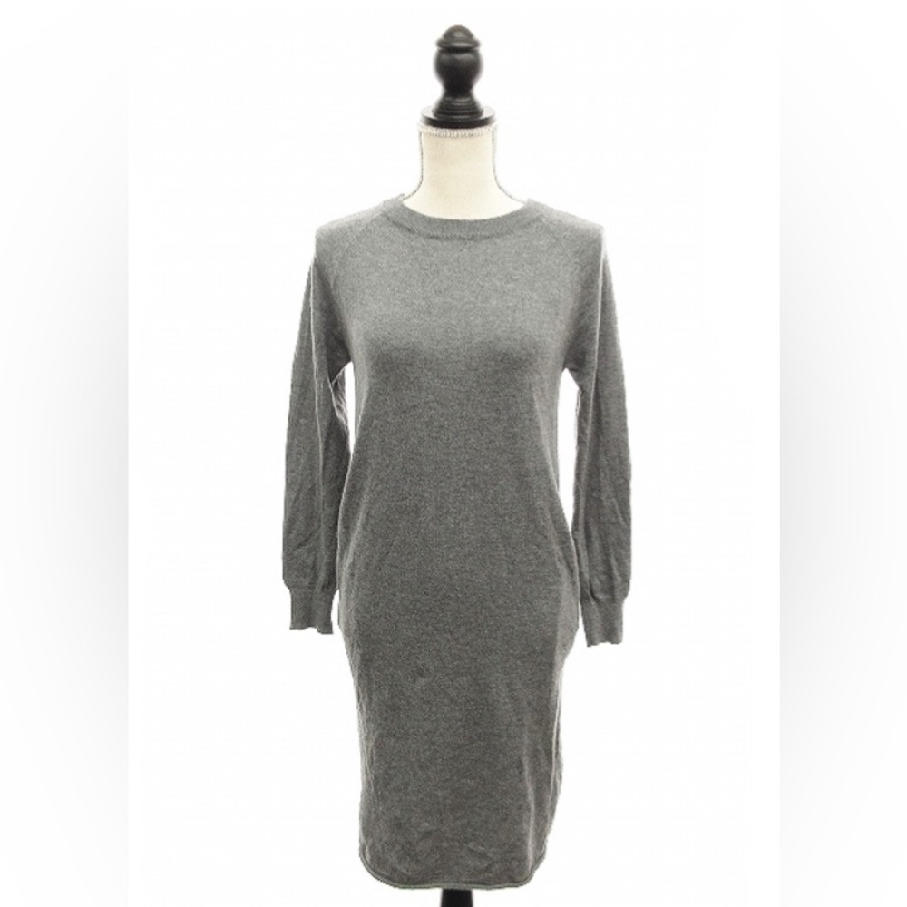 2 Pockets Gray Long Sleeve Moussy Maxi Dress Free Size